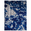 Rugsotic Hand Knotted Silk Area Rug In Blue And Beige - Abstract Design