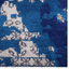 Rugsotic Hand Knotted Silk Area Rug In Blue And Beige - Abstract Design