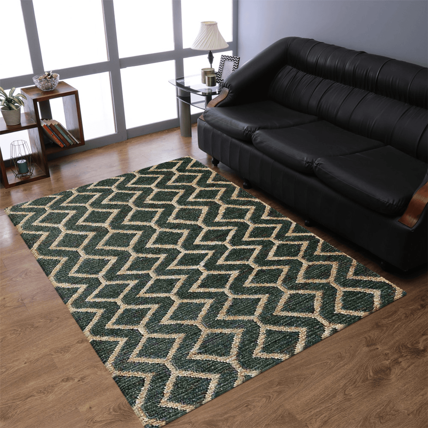 Rugsotic Carpets Hand Knotted Sumak Jute Eco-friendly Area Rug Geometric