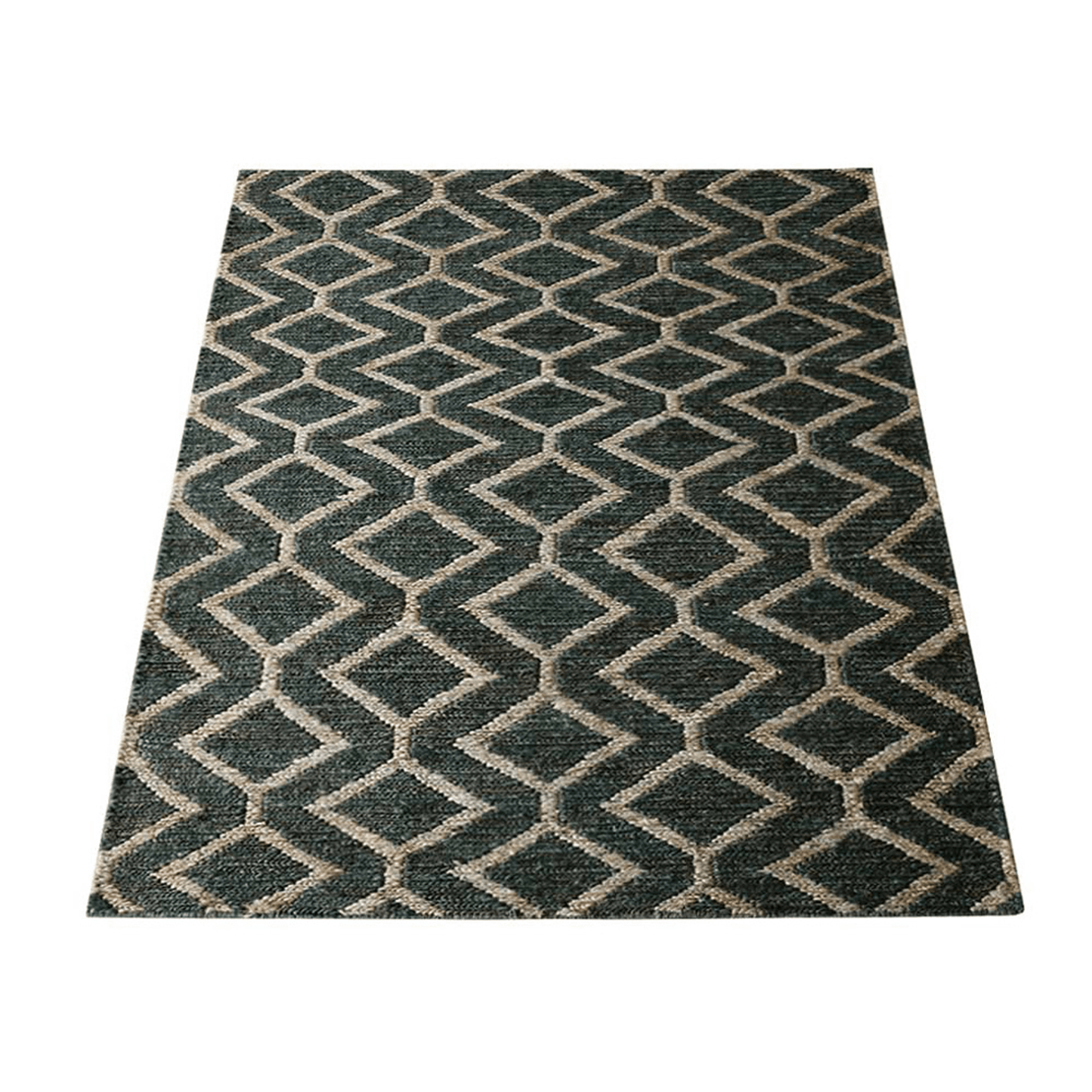 Rugsotic Carpets Hand Knotted Sumak Jute Eco-friendly Area Rug Geometric