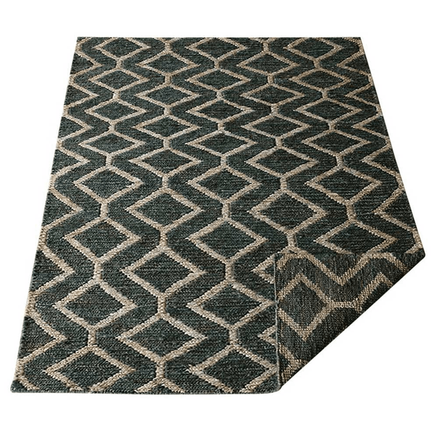 Rugsotic Carpets Hand Knotted Sumak Jute Eco-friendly Area Rug Geometric