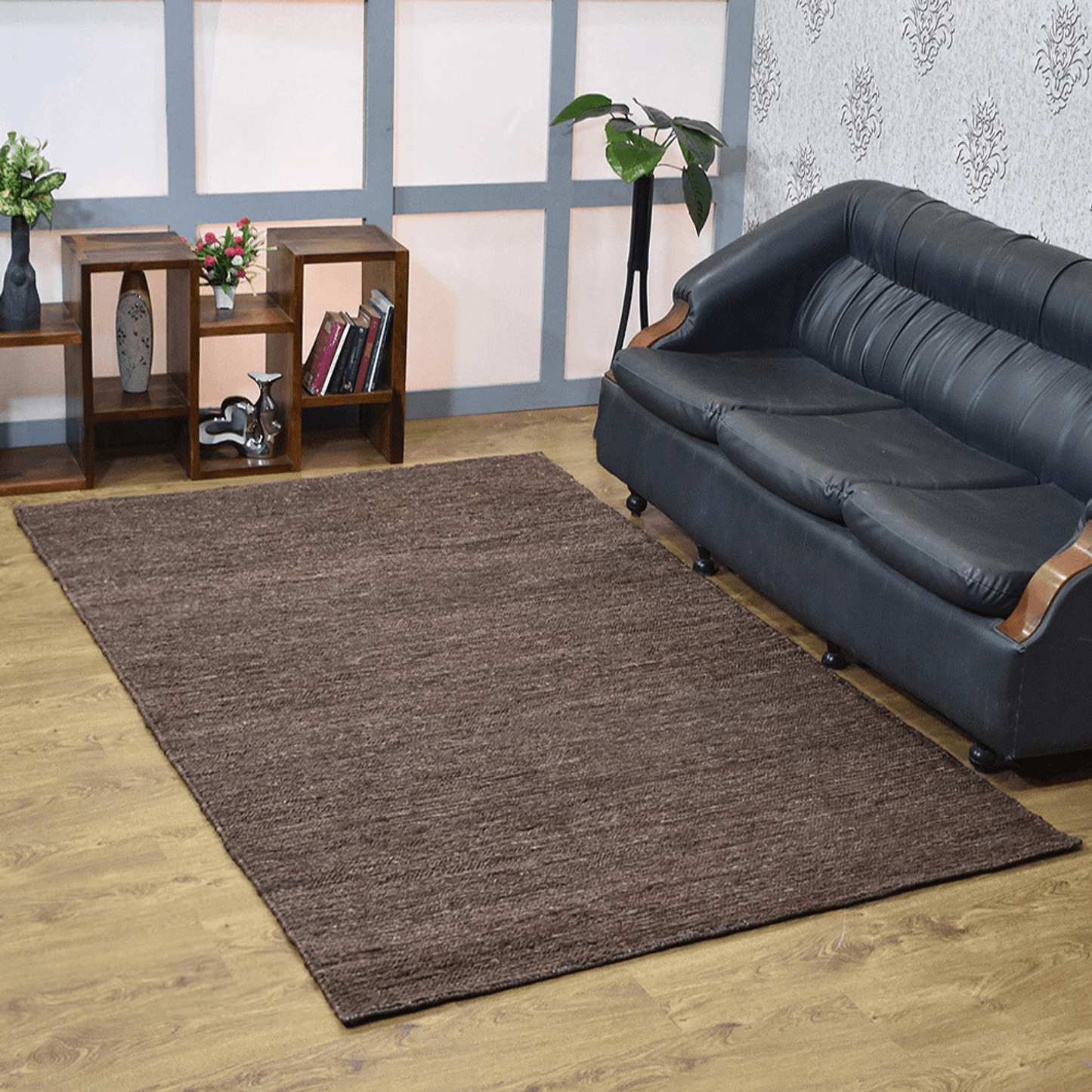 Rugsotic Hand Knotted Eco-Friendly Jute Area Rug In Natural Light Brown