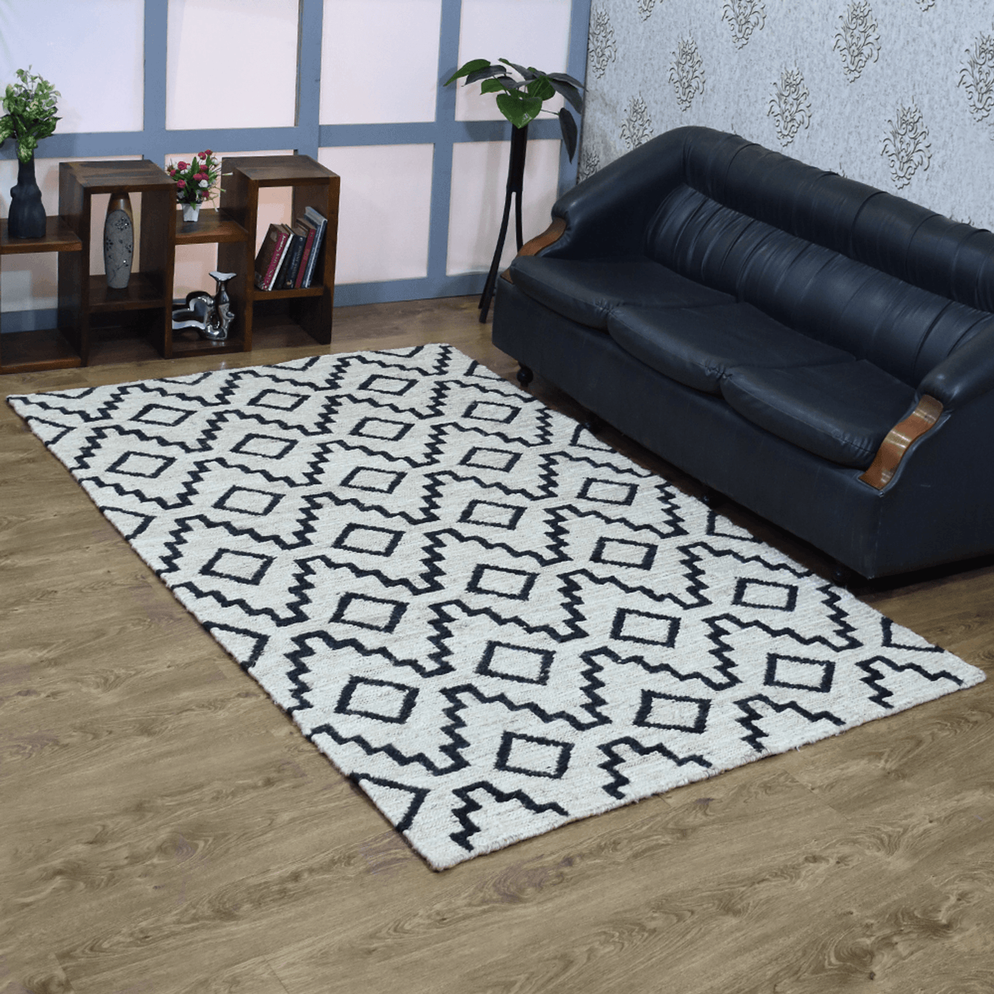 Rugsotic Carpets Hand Knotted Sumak Jute Eco-friendly Area Rug Geometric