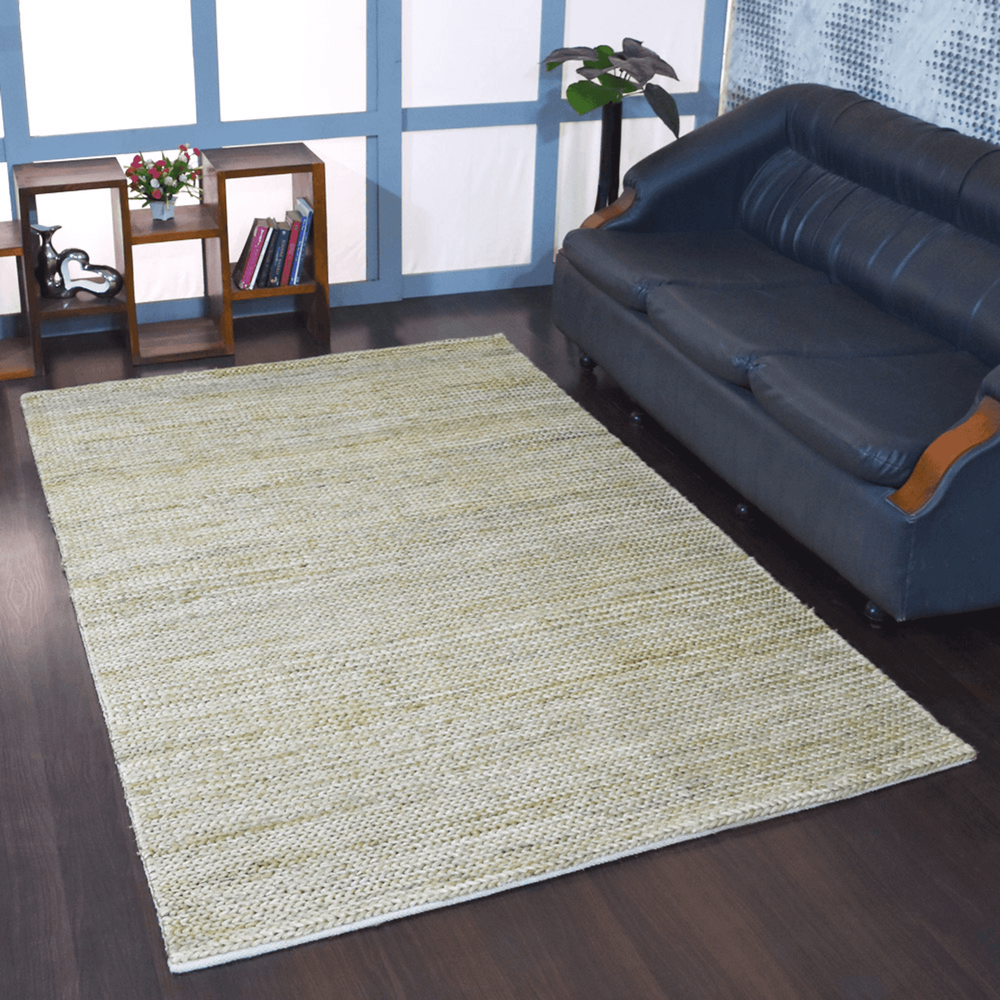 Rugsotic Hand Knotted Eco-Friendly Jute Area Rug In Natural Light Brown