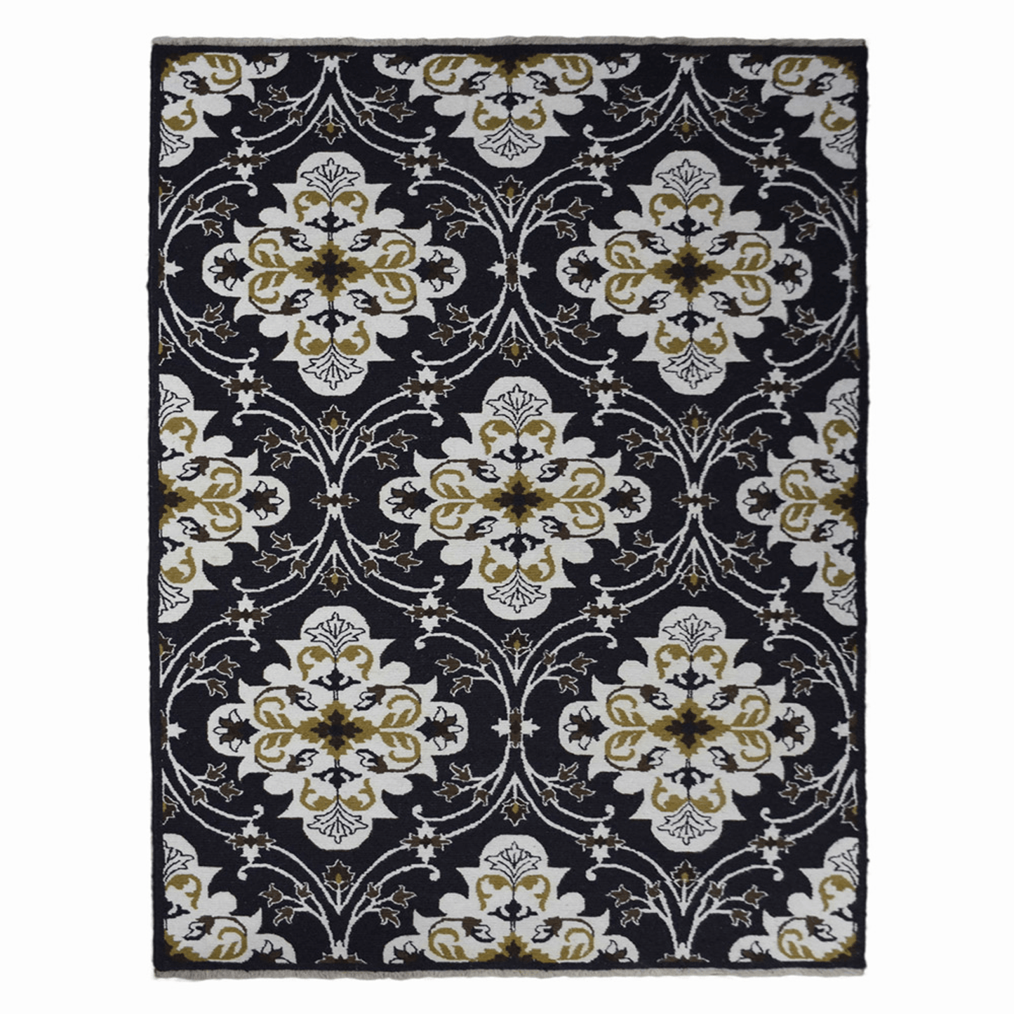 Rugsotic Carpets Hand Knotted Sumak Wool Area Rug Floral