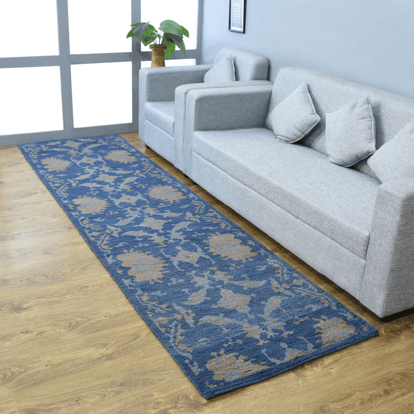 Rugsotic Carpets Hand Knotted Wool 2'6''x10' Runner Area Rug Floral