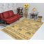 Rugsotic Hand Knotted Geometric Wool Area Rug In Gold Charcoal