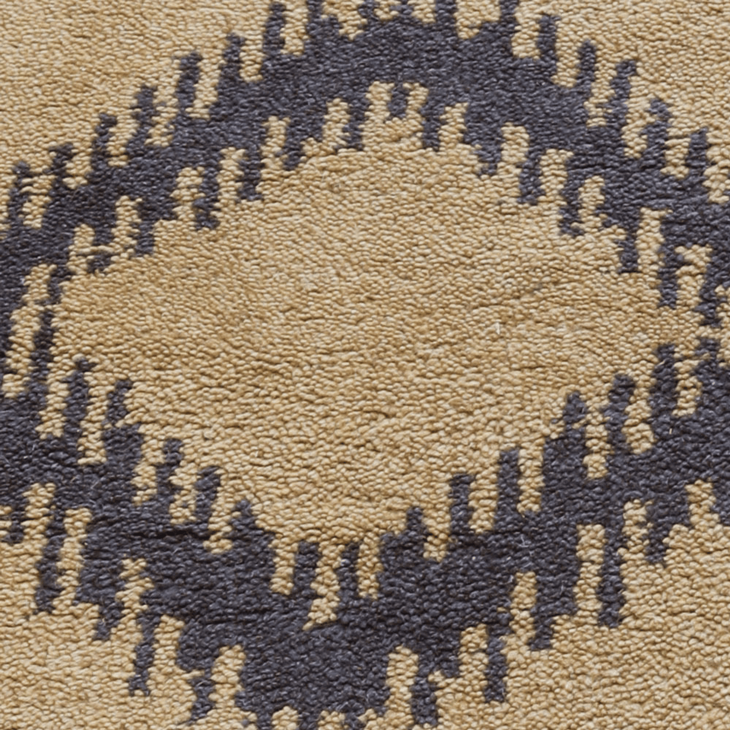 Rugsotic Hand Knotted Geometric Wool Area Rug In Gold Charcoal