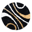 Rugsotic Carpets Hand Tufted Shag Polyester Round Area Rug Geometric