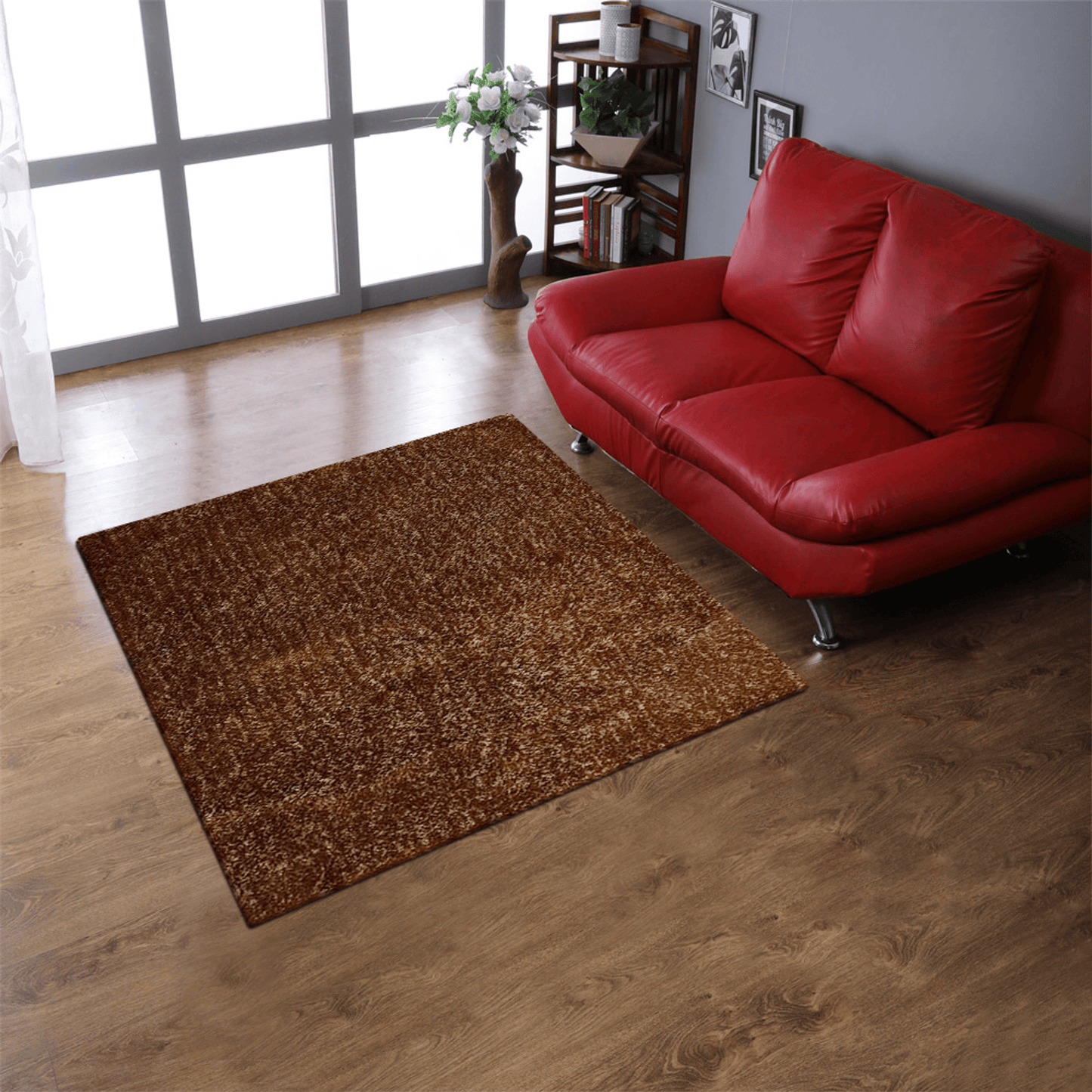 Rugsotic Carpets Hand Tufted Shag Polyester Square Area Rug Solid