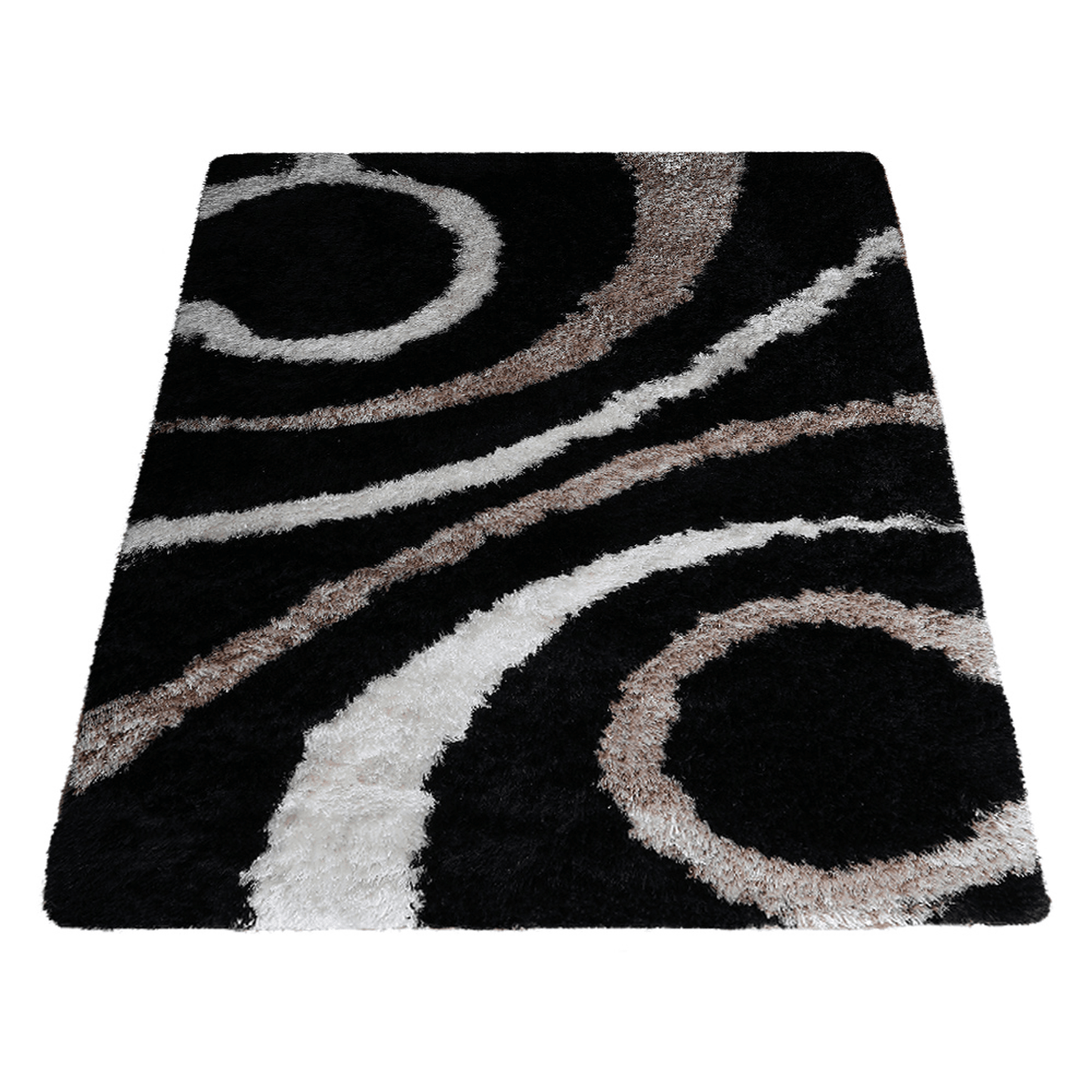 Rugsotic Carpets Hand Tufted Shag Polyester Area Rug Geometric