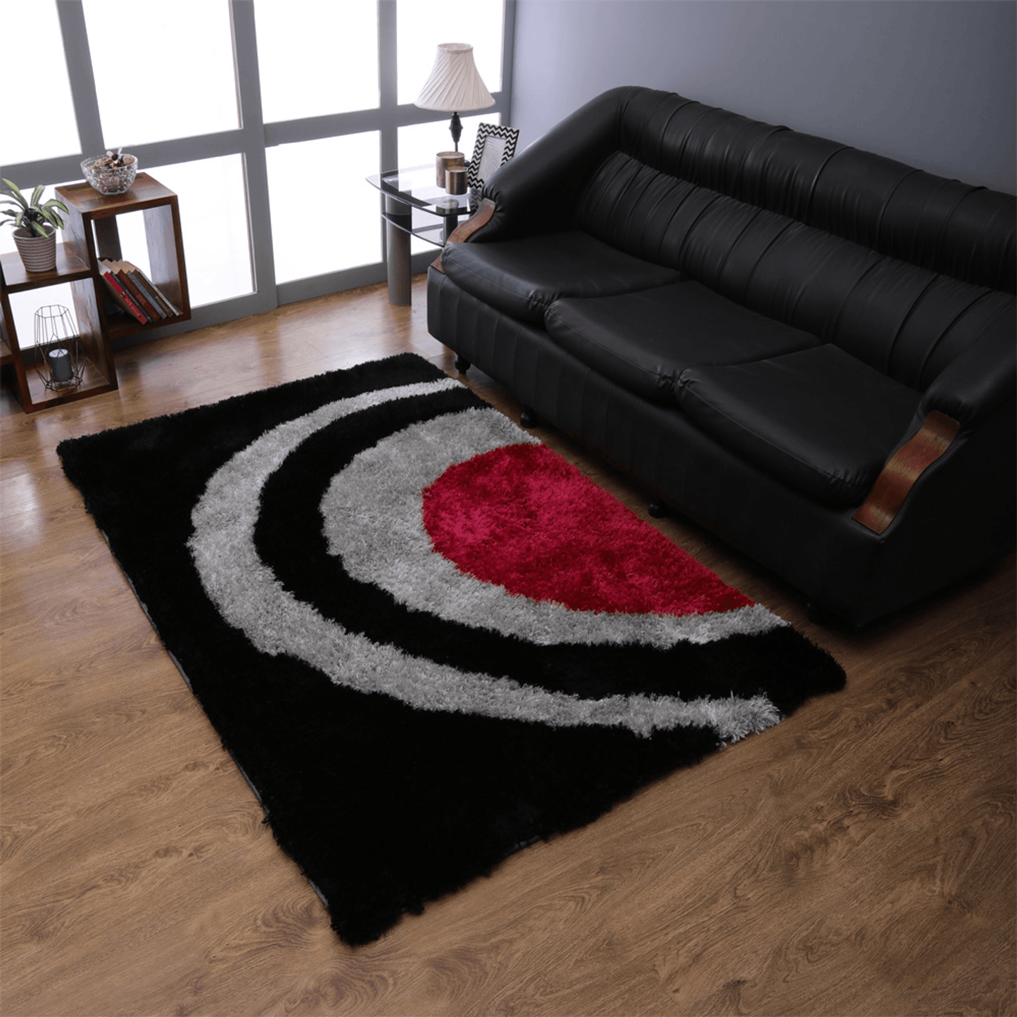 Rugsotic Carpets Hand Tufted Shag Polyester Area Rug Geometric