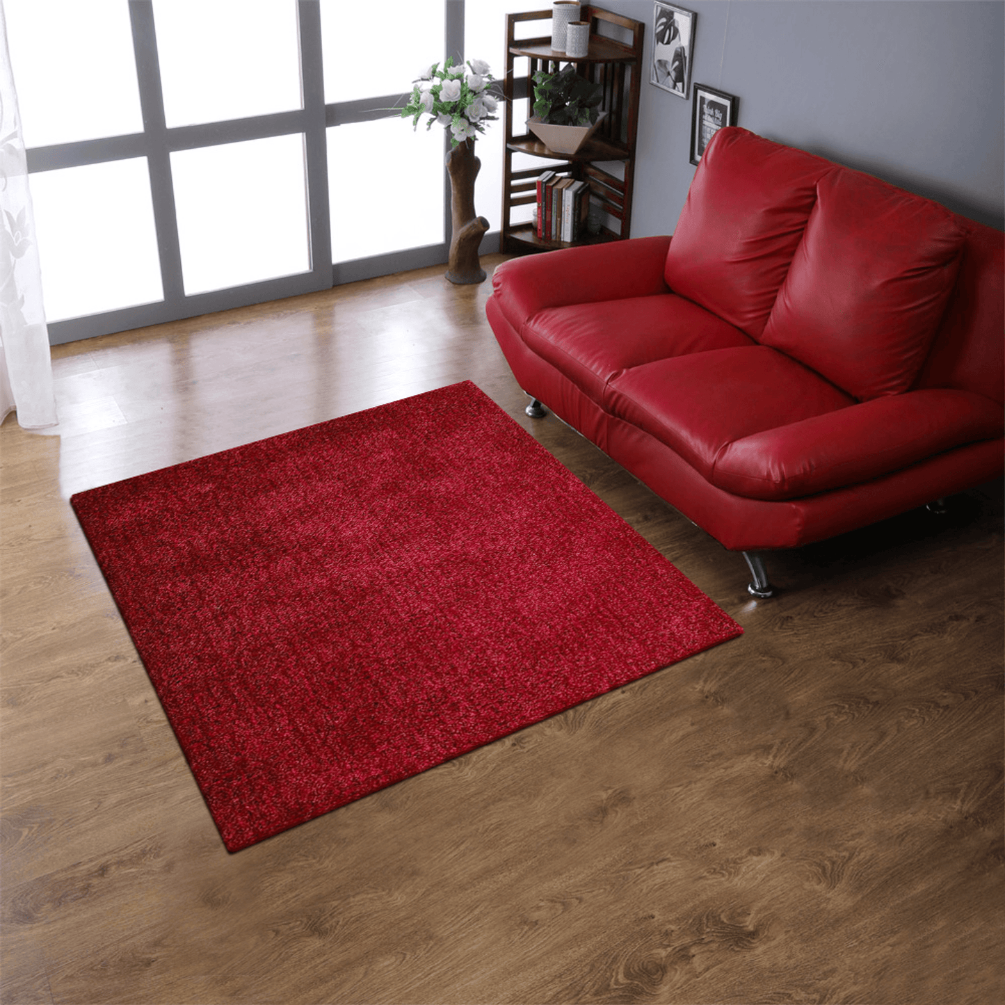 Rugsotic Carpets Hand Tufted Shag Polyester Square Area Rug Solid