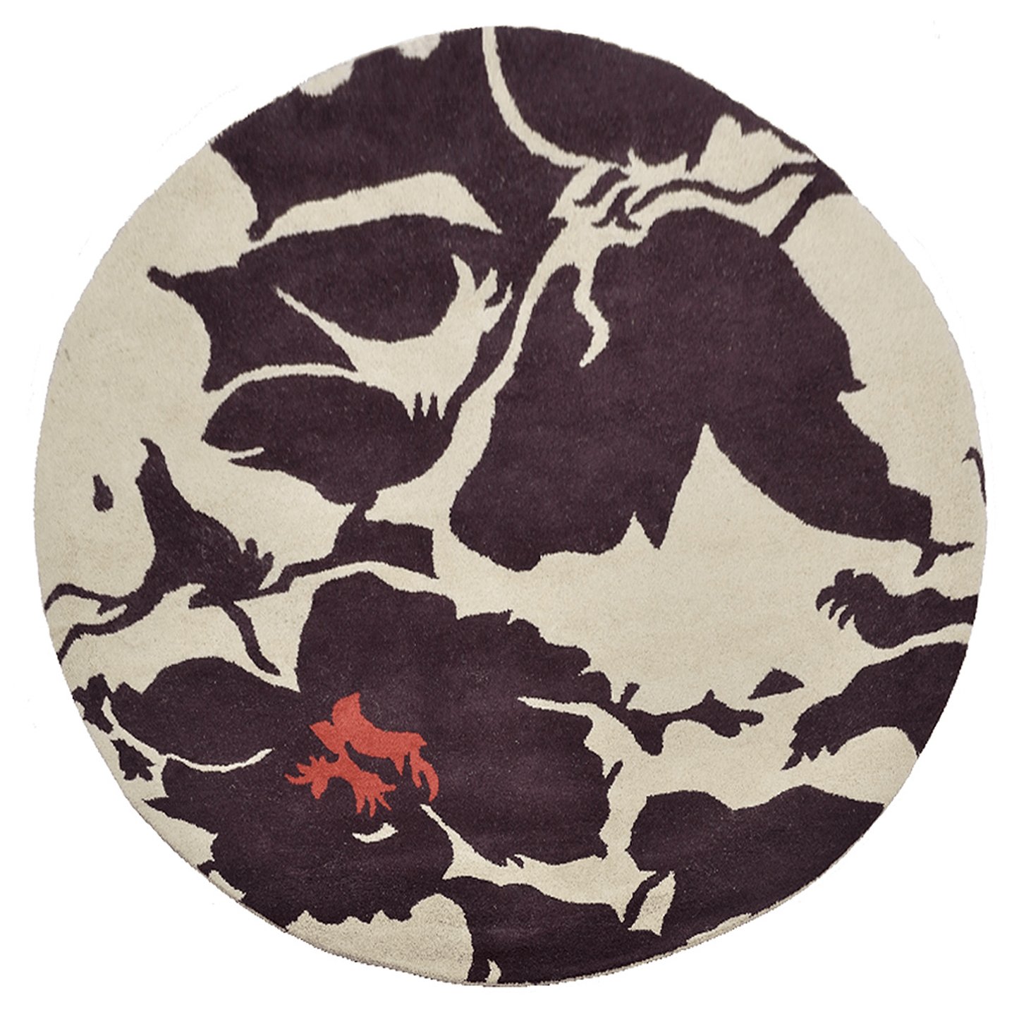 Rugsotic Carpets Hand Tufted Wool Round Area Rug Floral