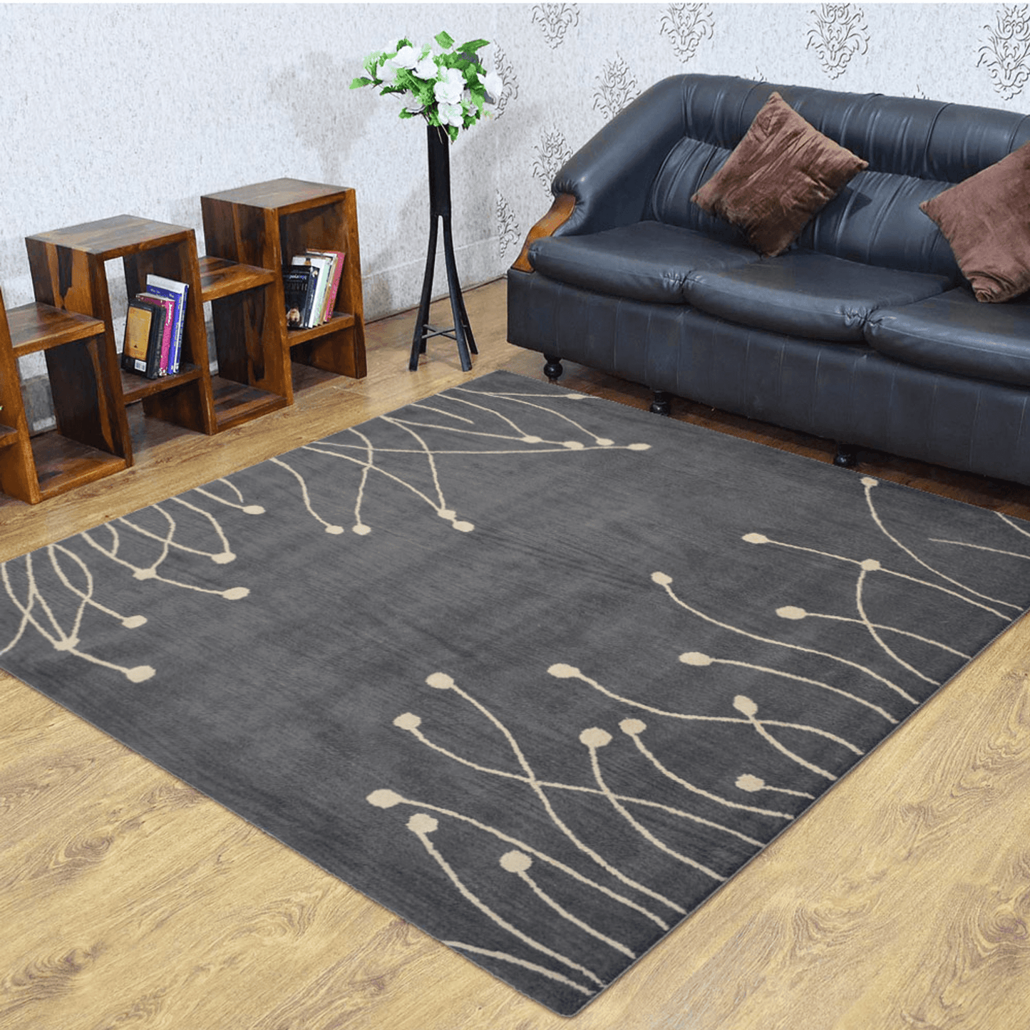 Rugsotic Carpets Hand Tufted Wool Square Area Rug Floral