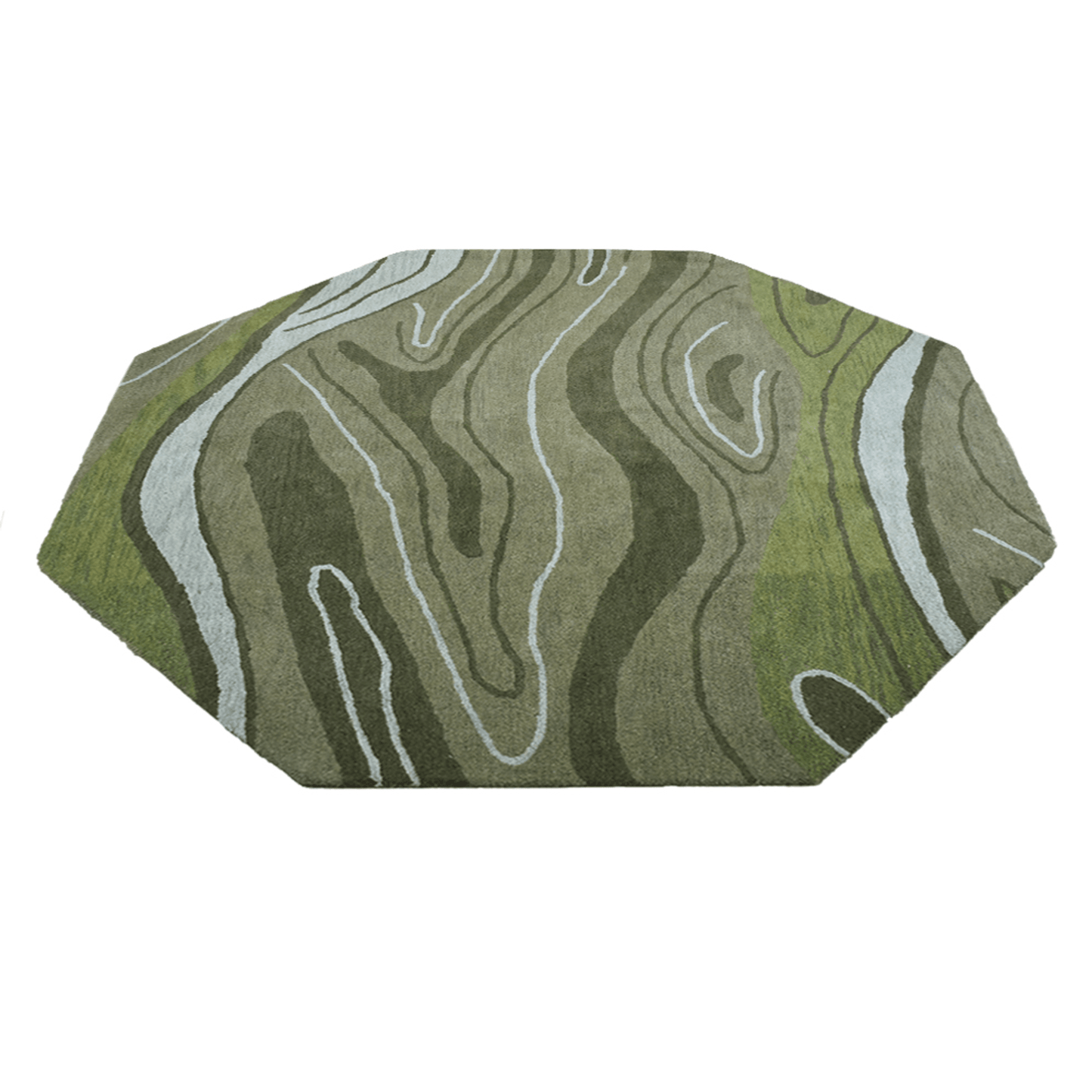 Rugsotic Carpets Hand Tufted Wool Octagon Area Rug Abstract