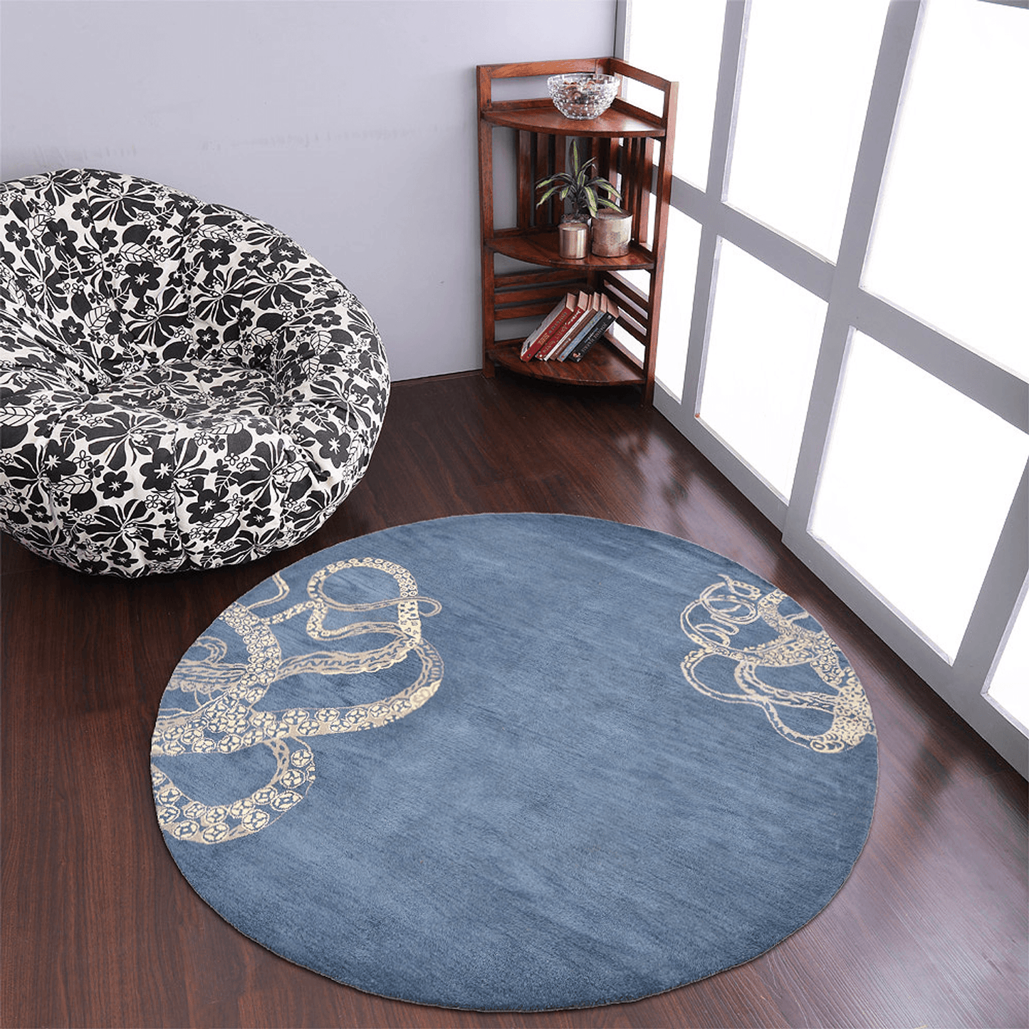 Rugsotic Carpets Hand Tufted Wool Round Area Rug Contemporary