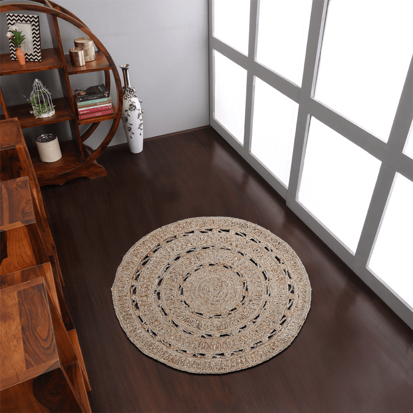 Rugsotic Hand Woven Eco-Friendly Jute Round Area Rug