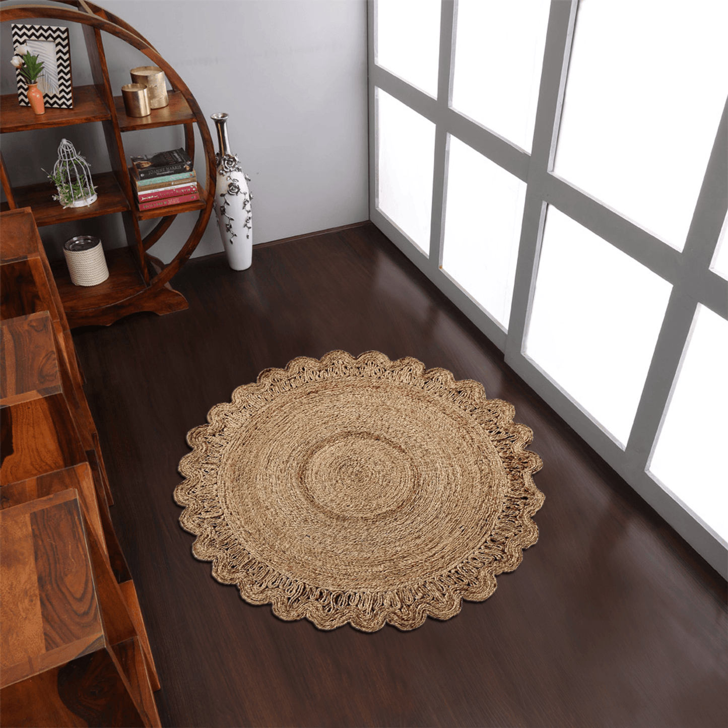 Rugsotic Hand Woven Eco-Friendly Jute Round Area Rug