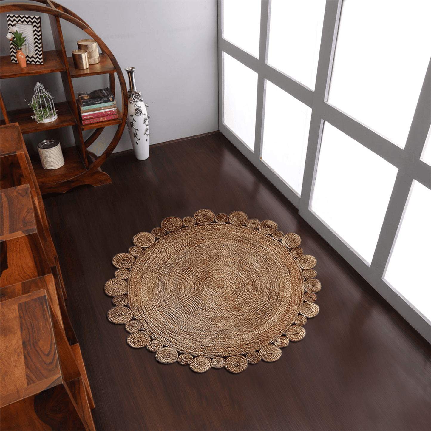 Rugsotic Hand Woven Eco-Friendly Jute Round Area Rug