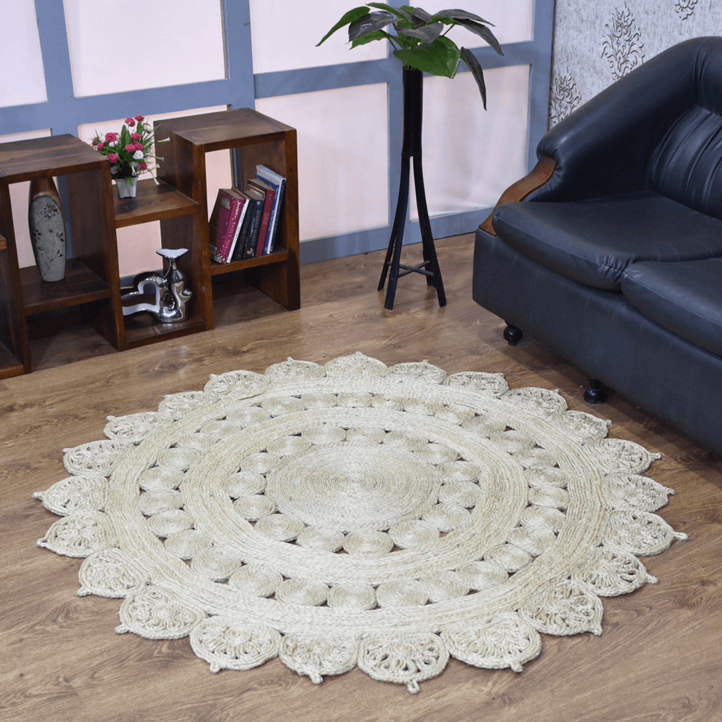 Rugsotic Hand Woven Eco-Friendly Jute Round Area Rug
