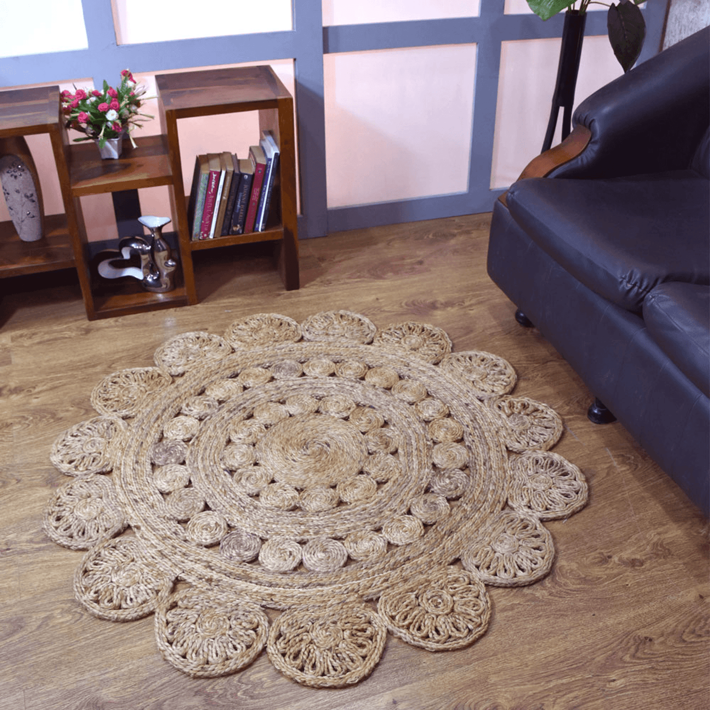 Rugsotic Hand Woven Eco-Friendly Jute Round Area Rug