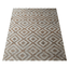 Rugsotic Hand Woven Kilim Jute Eco-Friendly Area Rug In White Beige Geometric Design
