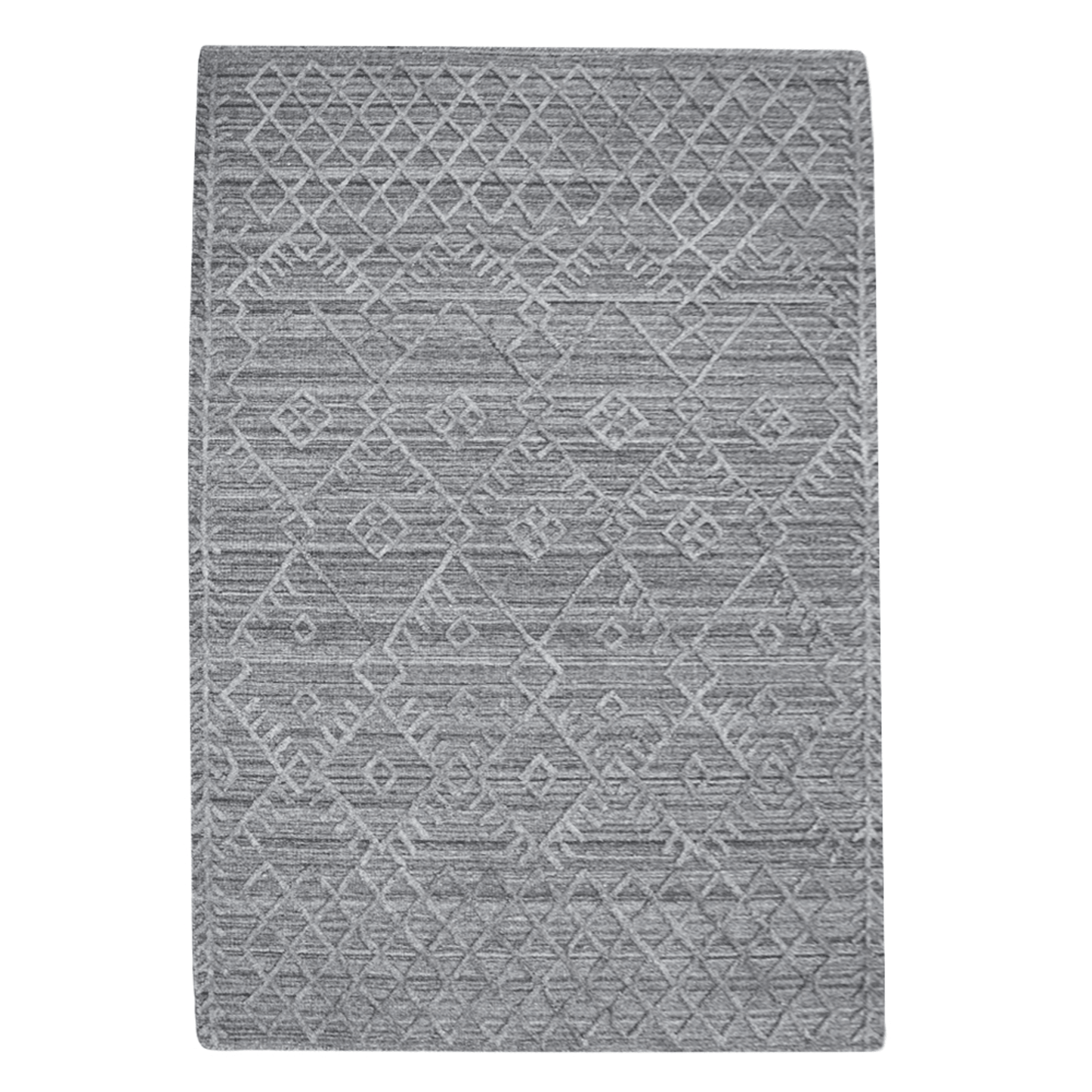 Rugsotic Carpets Hand Woven Overtufted Kilim Polypropylene 5'x8' Area Rug Geometric Dark Gray