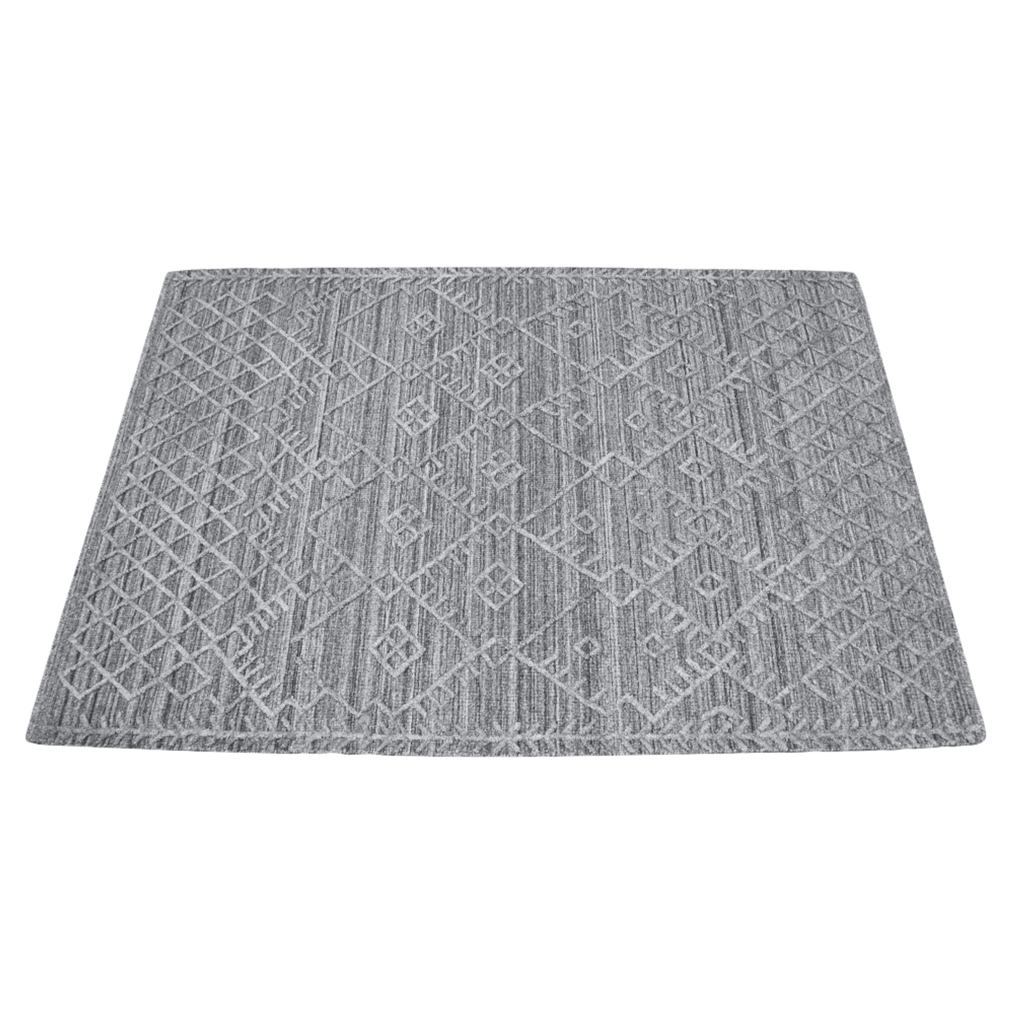Rugsotic Carpets Hand Woven Overtufted Kilim Polypropylene 5'x8' Area Rug Geometric Dark Gray