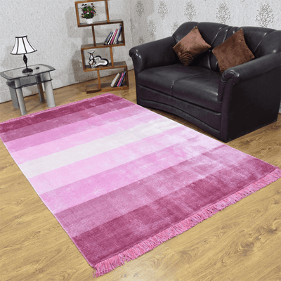Rugsotic Carpets Hand Woven Viscose & Silk 5'x8' Area Rug Contemporary