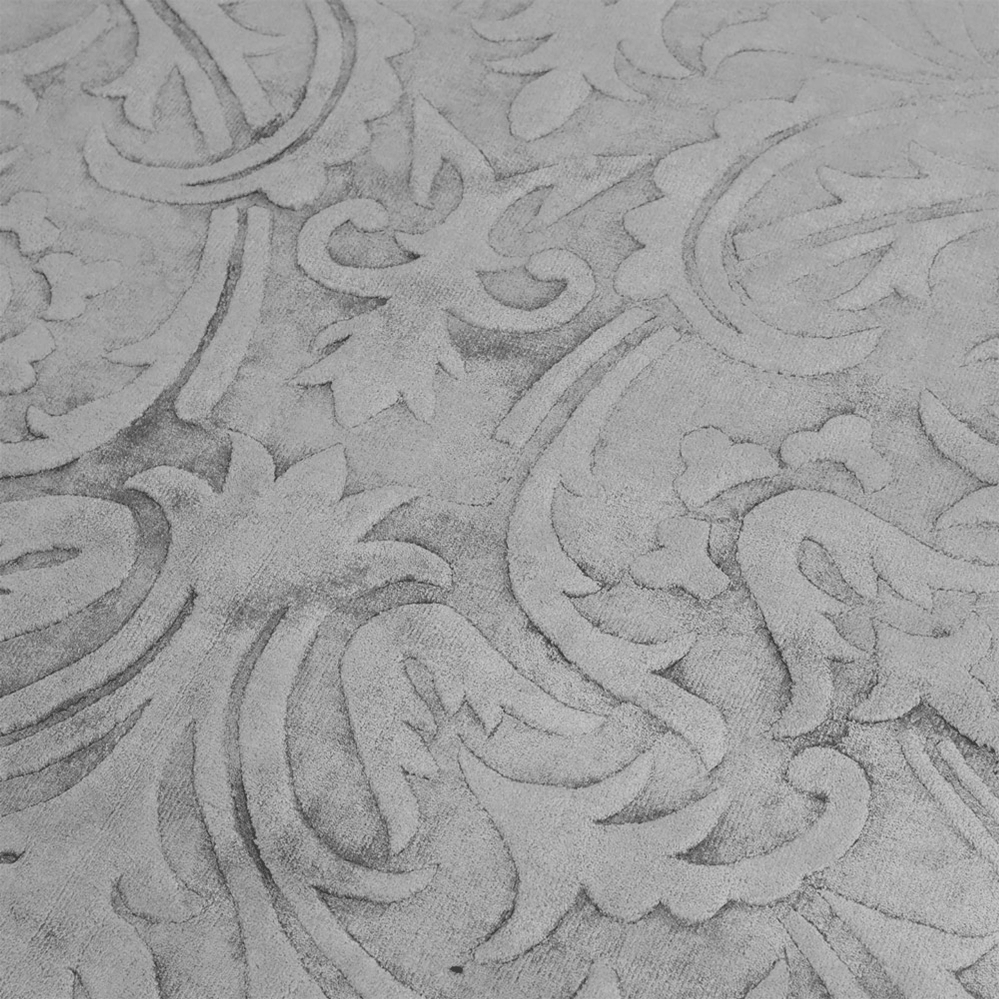 Rugsotic Carpets Hand Woven Viscose & Silk 5'x8' Area Rug Floral Silver