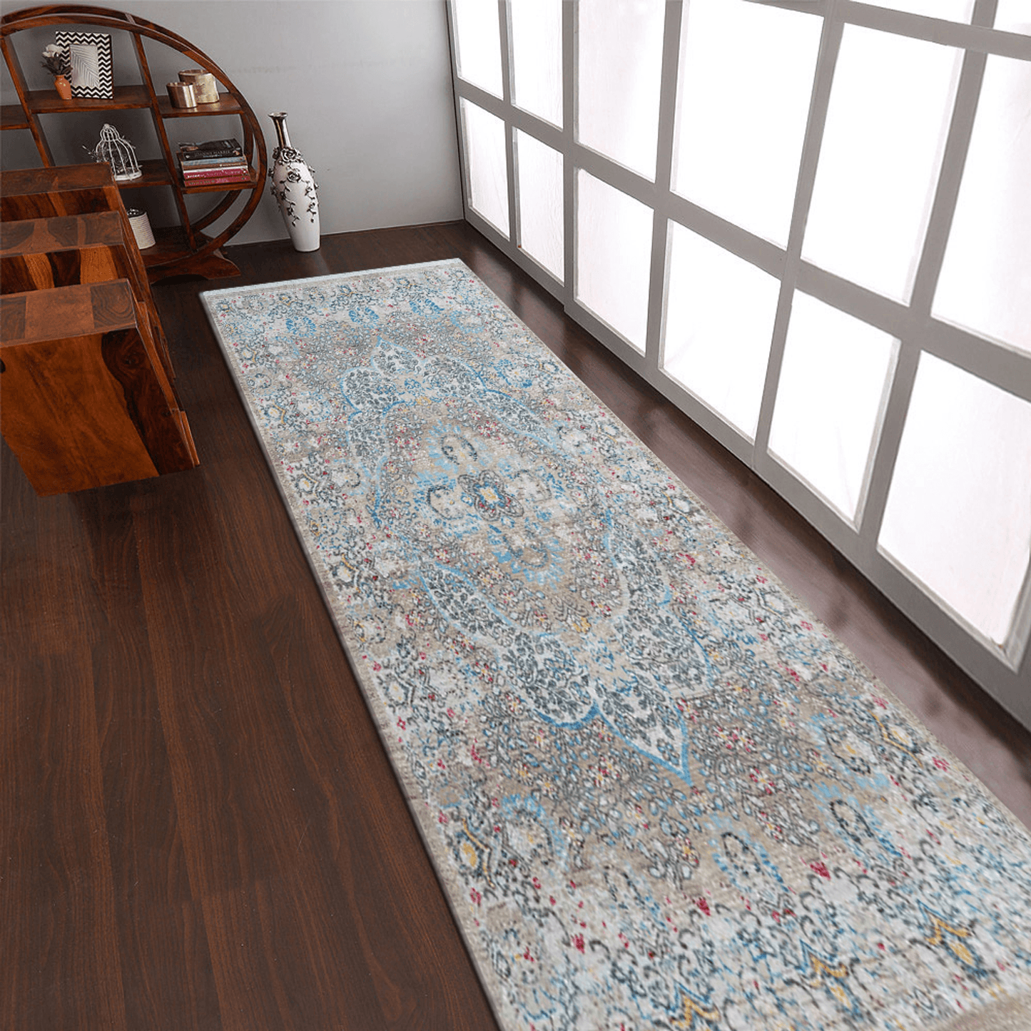 Rugsotic Machine Woven Crossweave Polyester Oriental Runner Rug 2'6''X9'10''