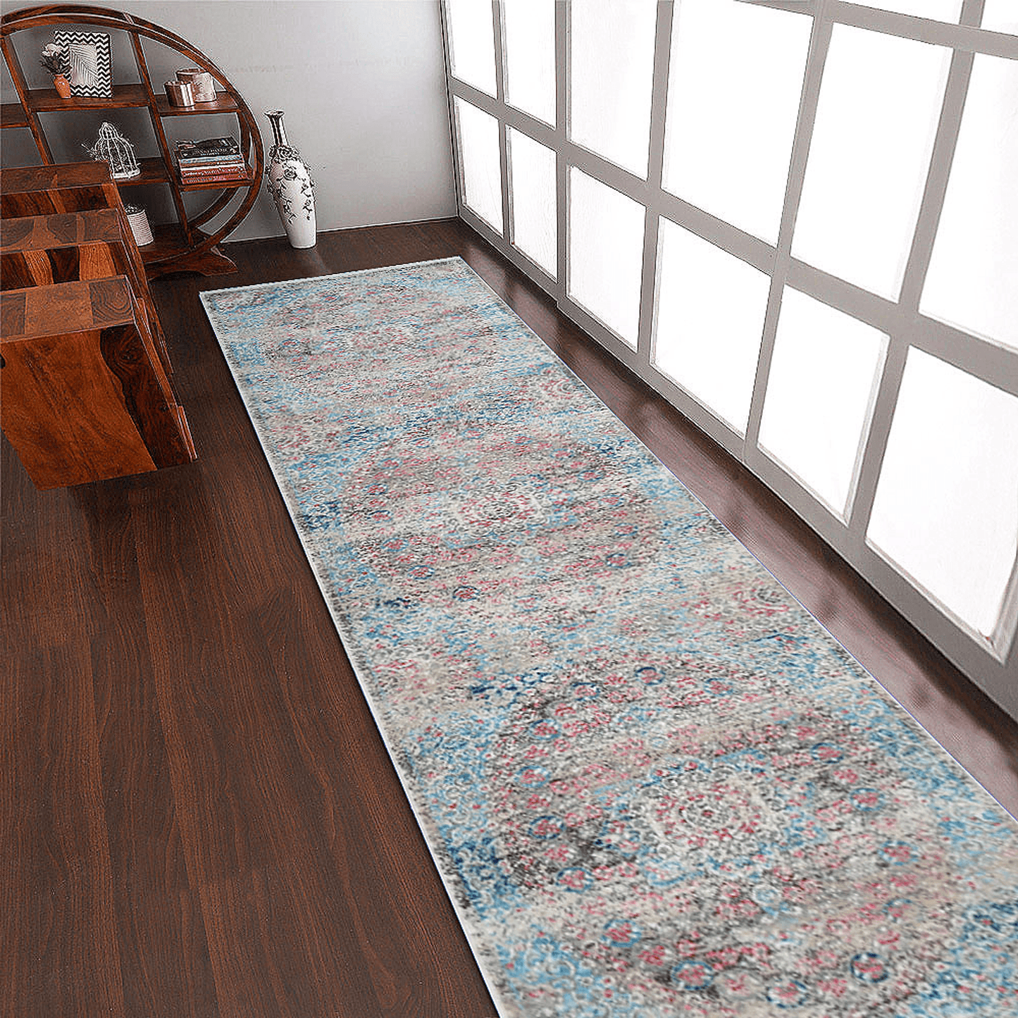 Rugsotic Machine Woven Crossweave Polyester Oriental Runner Rug 2'6''X9'10''