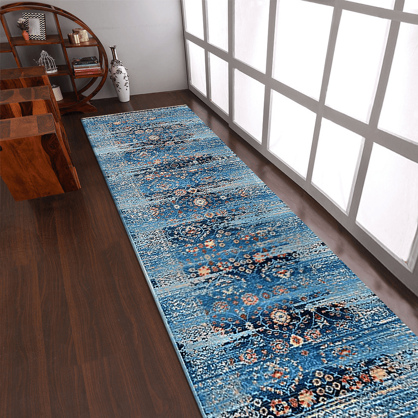 Rugsotic Machine Woven Crossweave Polyester Oriental Runner Rug 2'6''X9'10''