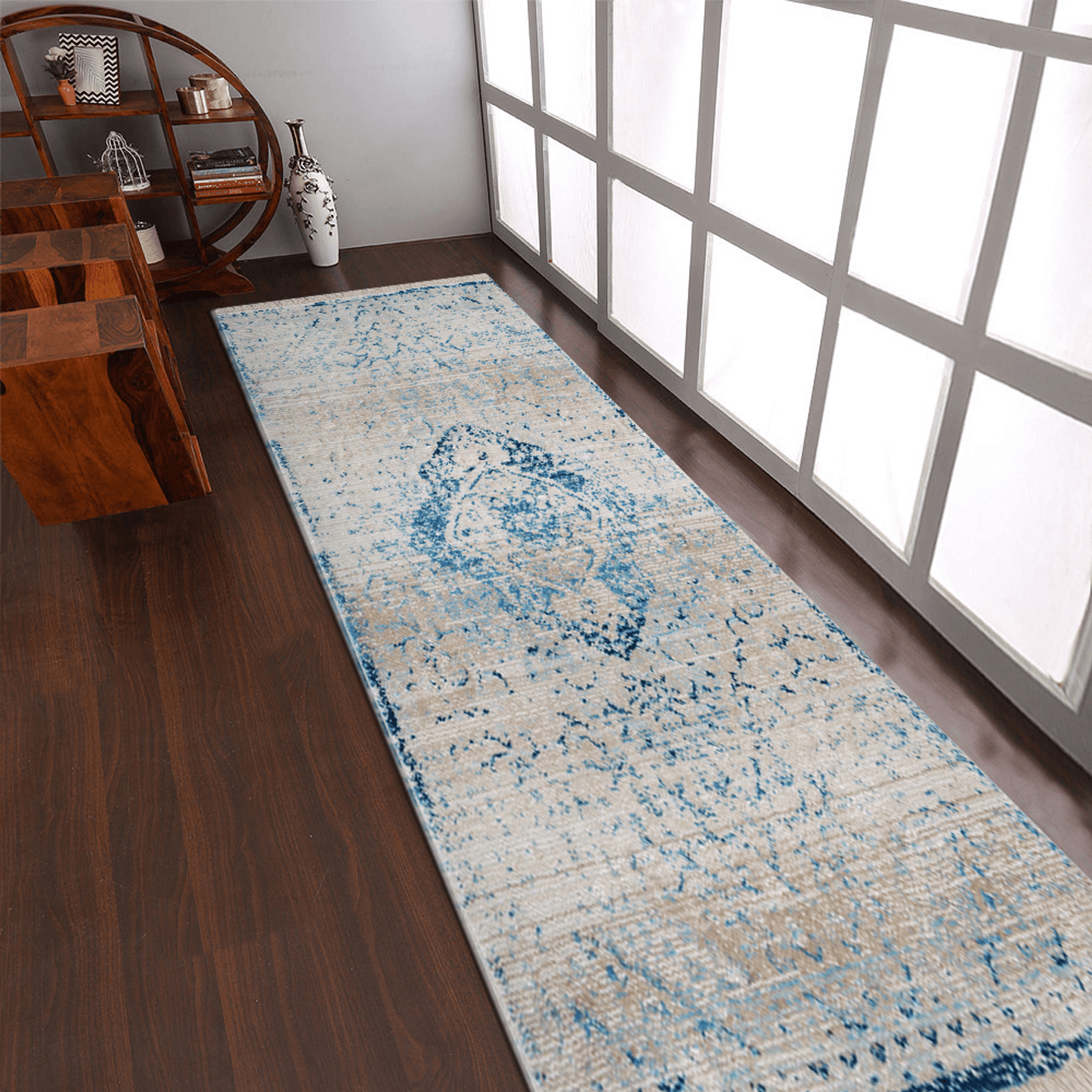 Rugsotic Machine Woven Crossweave Polyester Oriental Runner Rug 2'6''X9'10''