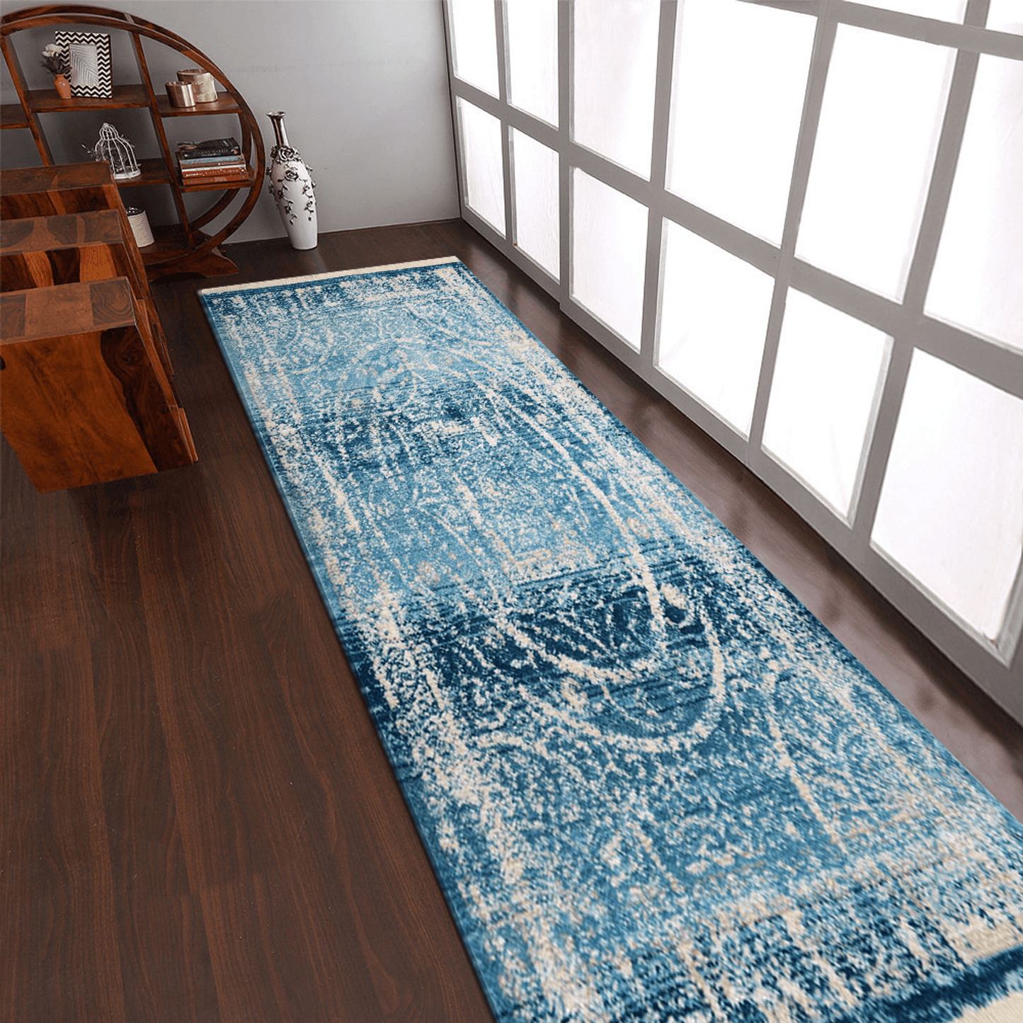 Rugsotic Machine Woven Crossweave Polyester Oriental Runner Rug 2'6''X9'10''