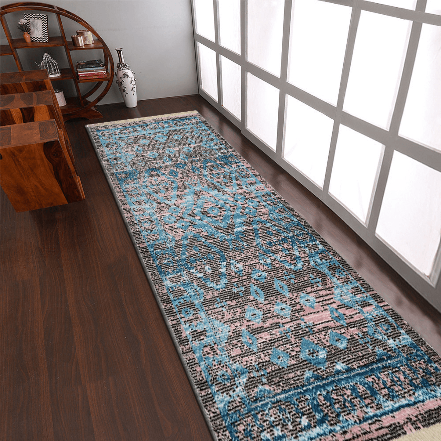 Rugsotic Machine Woven Crossweave Polyester Oriental Runner Rug 2'6''X9'10''