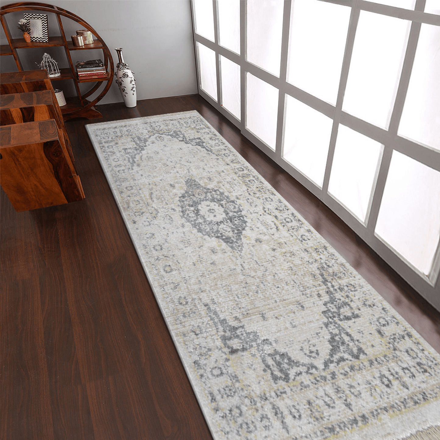 Rugsotic Machine Woven Crossweave Polyester Oriental Runner Rug 2'6''X9'10''