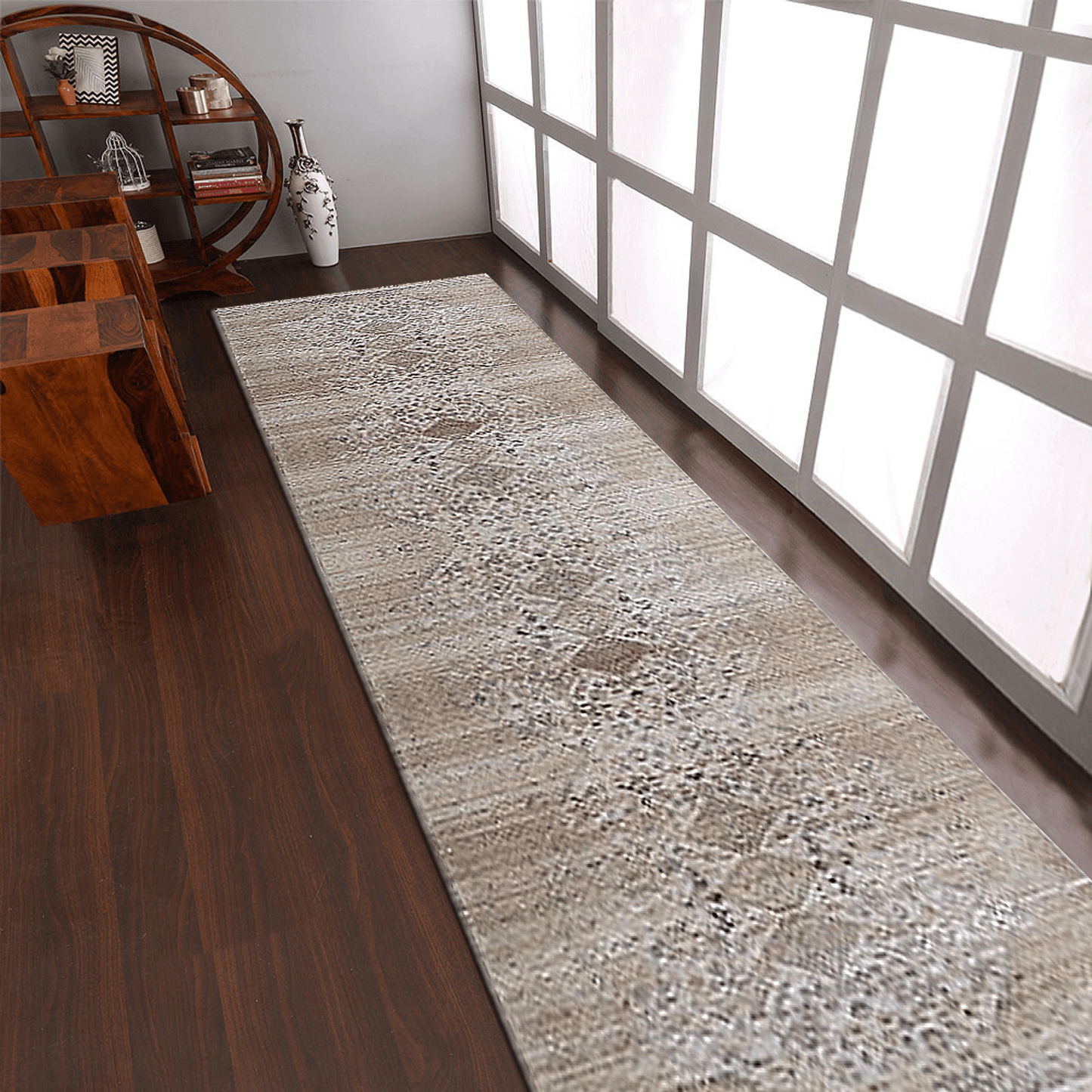 Rugsotic Machine Woven Crossweave Polyester Oriental Runner Rug 2'6''X9'10''