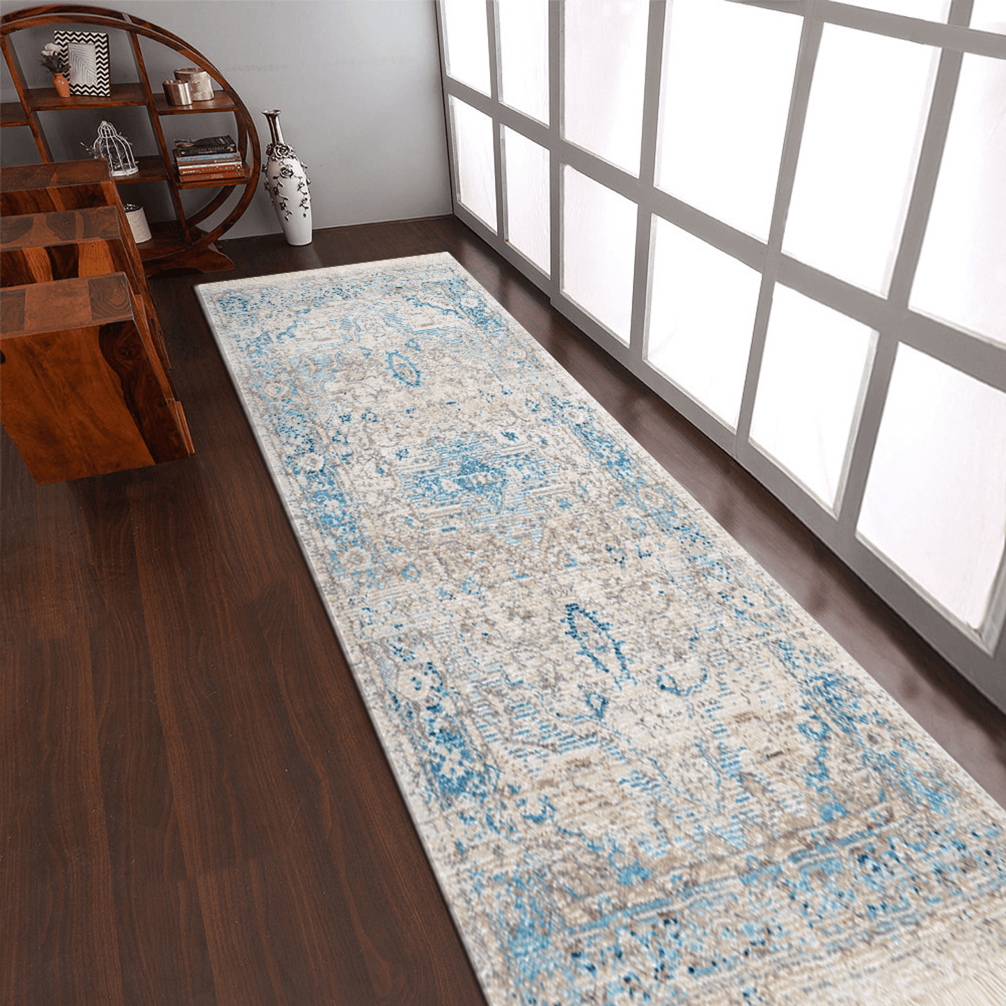 Rugsotic Machine Woven Crossweave Polyester Oriental Runner Rug 2'6''X9'10''