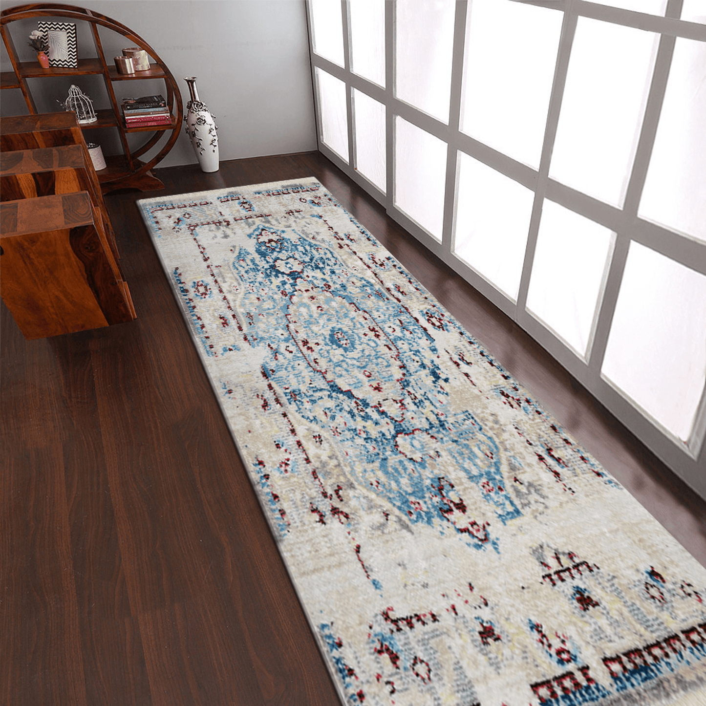 Rugsotic Machine Woven Crossweave Polyester Oriental Runner Rug 2'6''X9'10''