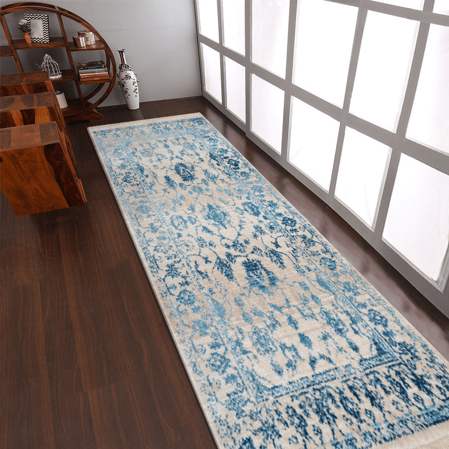 Rugsotic Machine Woven Crossweave Polyester Oriental Runner Rug 2'6''X9'10''