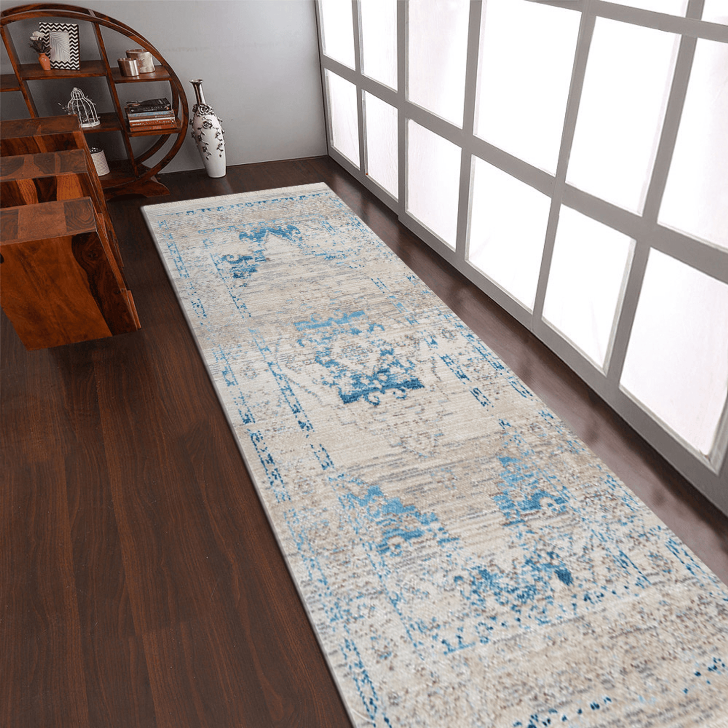 Rugsotic Machine Woven Crossweave Polyester Oriental Runner Rug 2'6''X9'10''