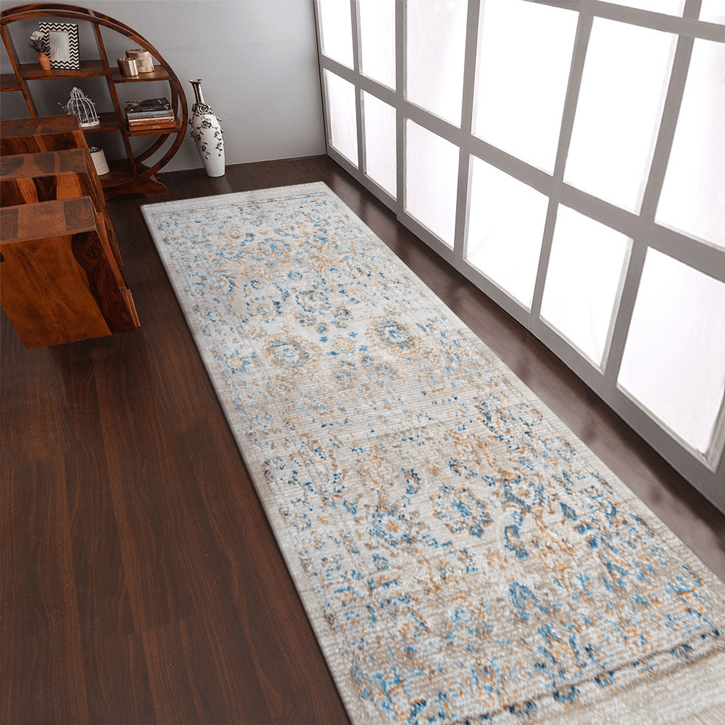 Rugsotic Machine Woven Crossweave Polyester Oriental Runner Rug 2'6''X9'10''