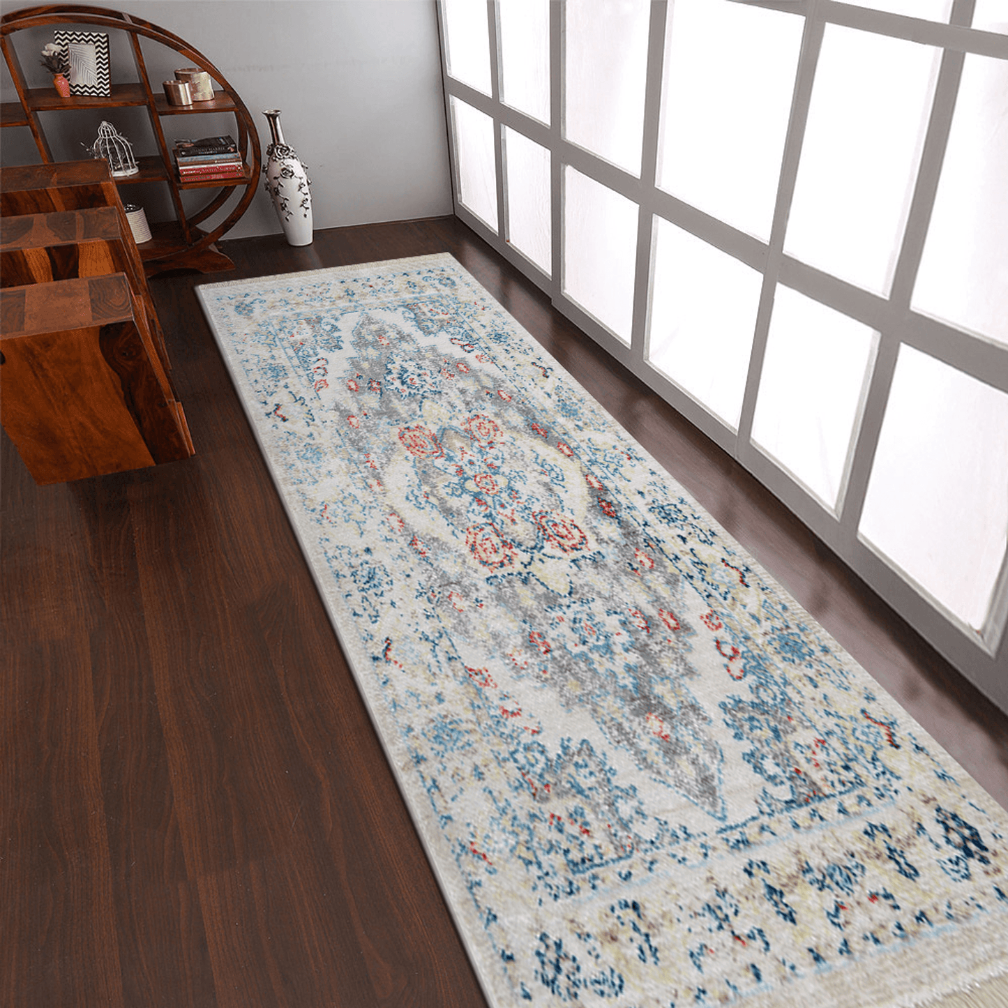 Rugsotic Machine Woven Crossweave Polyester Oriental Runner Rug 2'6''X9'10''