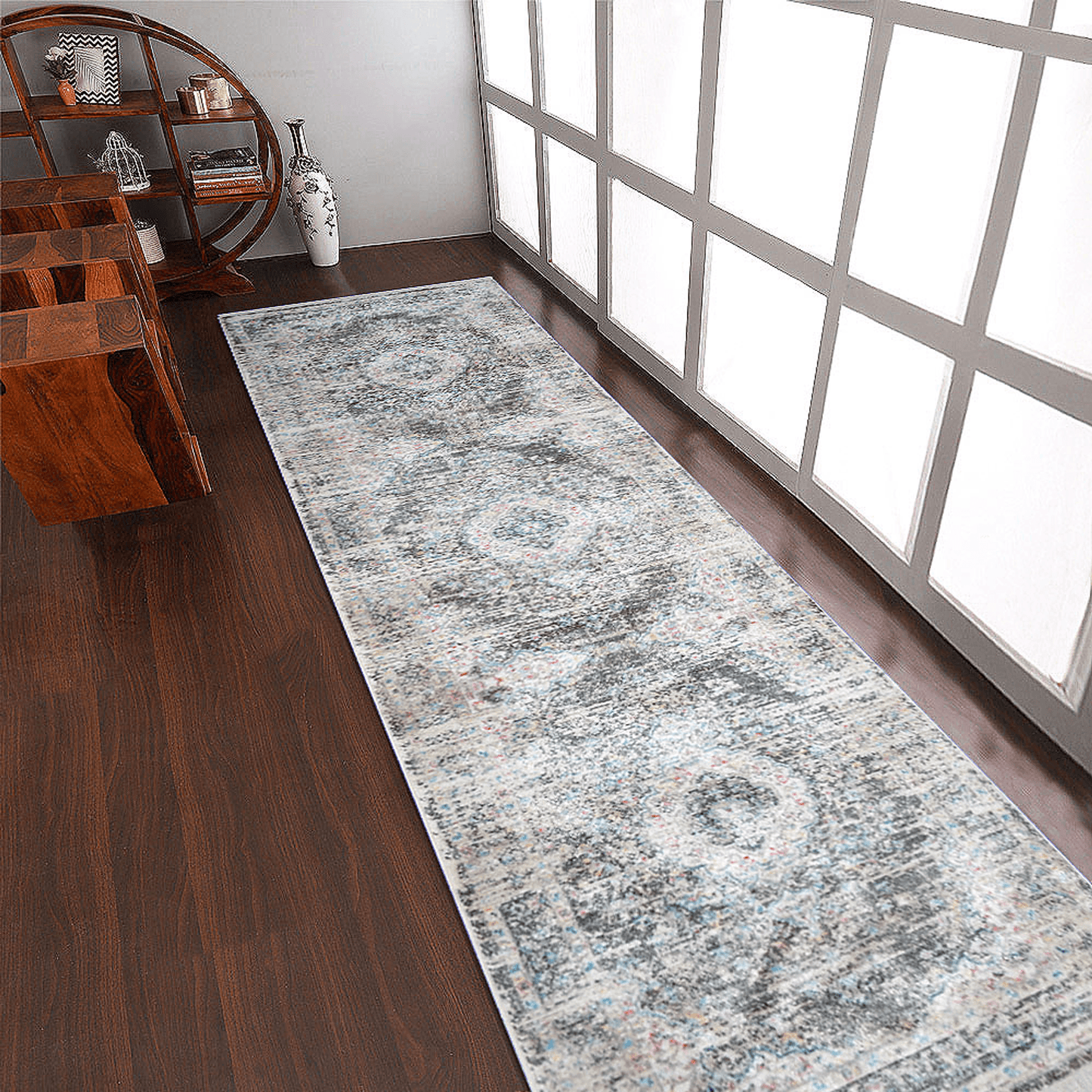 Rugsotic Machine Woven Crossweave Polyester Oriental Runner Rug 2'6''X9'10''