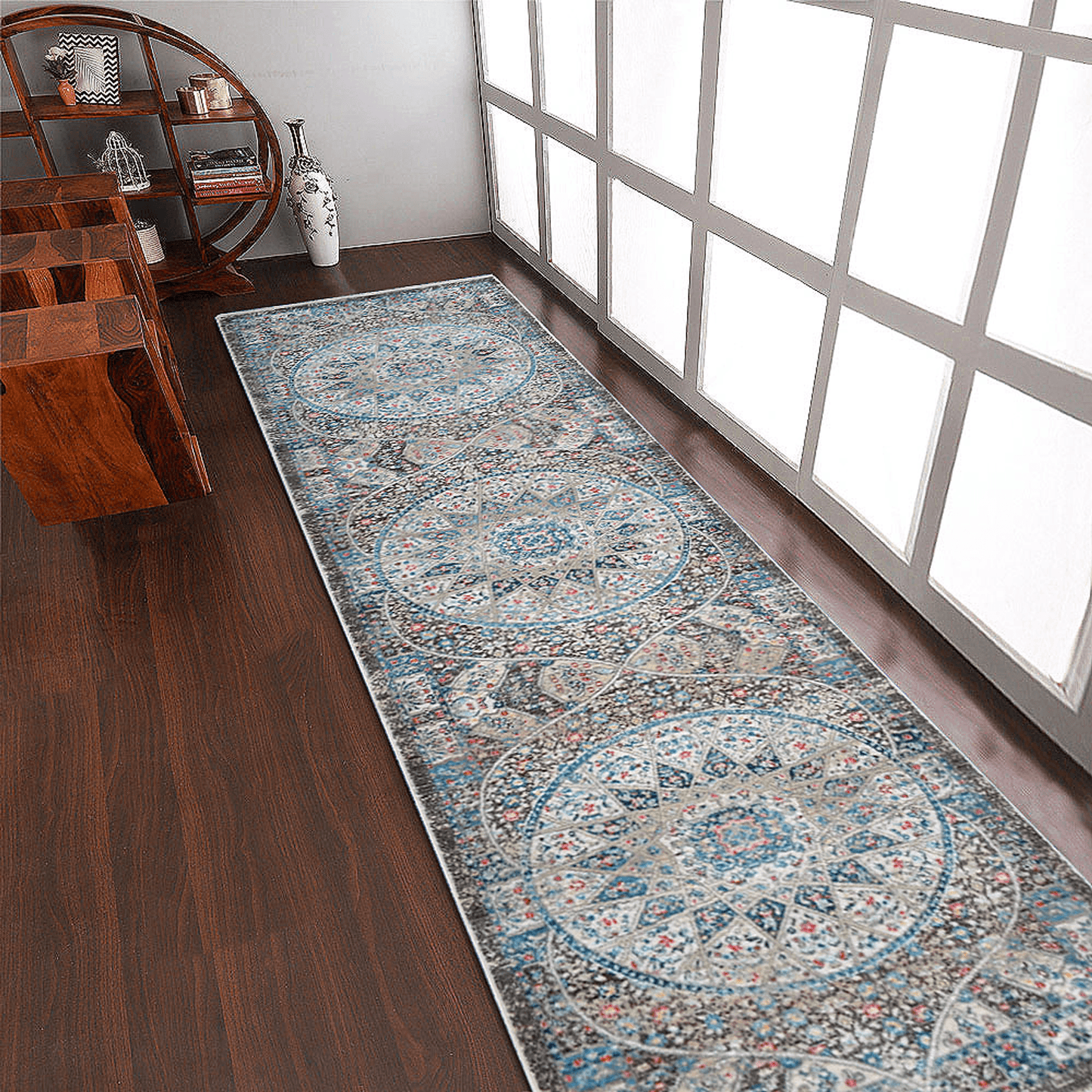 Rugsotic Machine Woven Crossweave Polyester Oriental Runner Rug 2'6''X9'10''