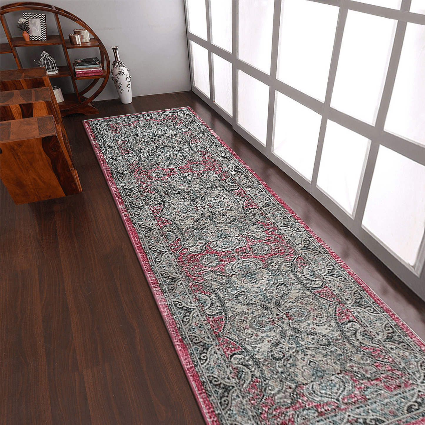 Rugsotic Machine Woven Crossweave Polyester Oriental Runner Rug 2'6''X9'10''