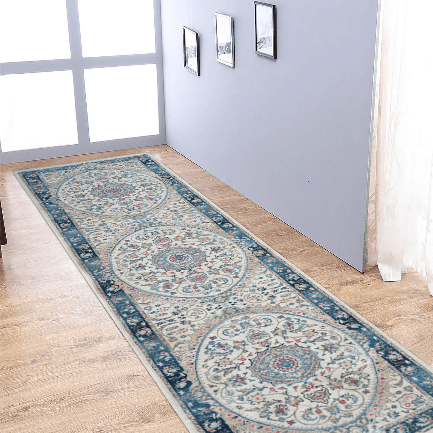 Rugsotic Machine Woven Crossweave Polyester Oriental Runner Rug 2'6''X9'10''