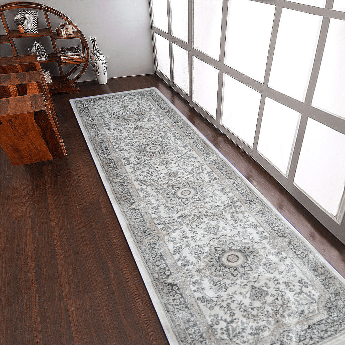 Rugsotic Machine Woven Crossweave Polyester Oriental Runner Rug 2'6''X9'10''